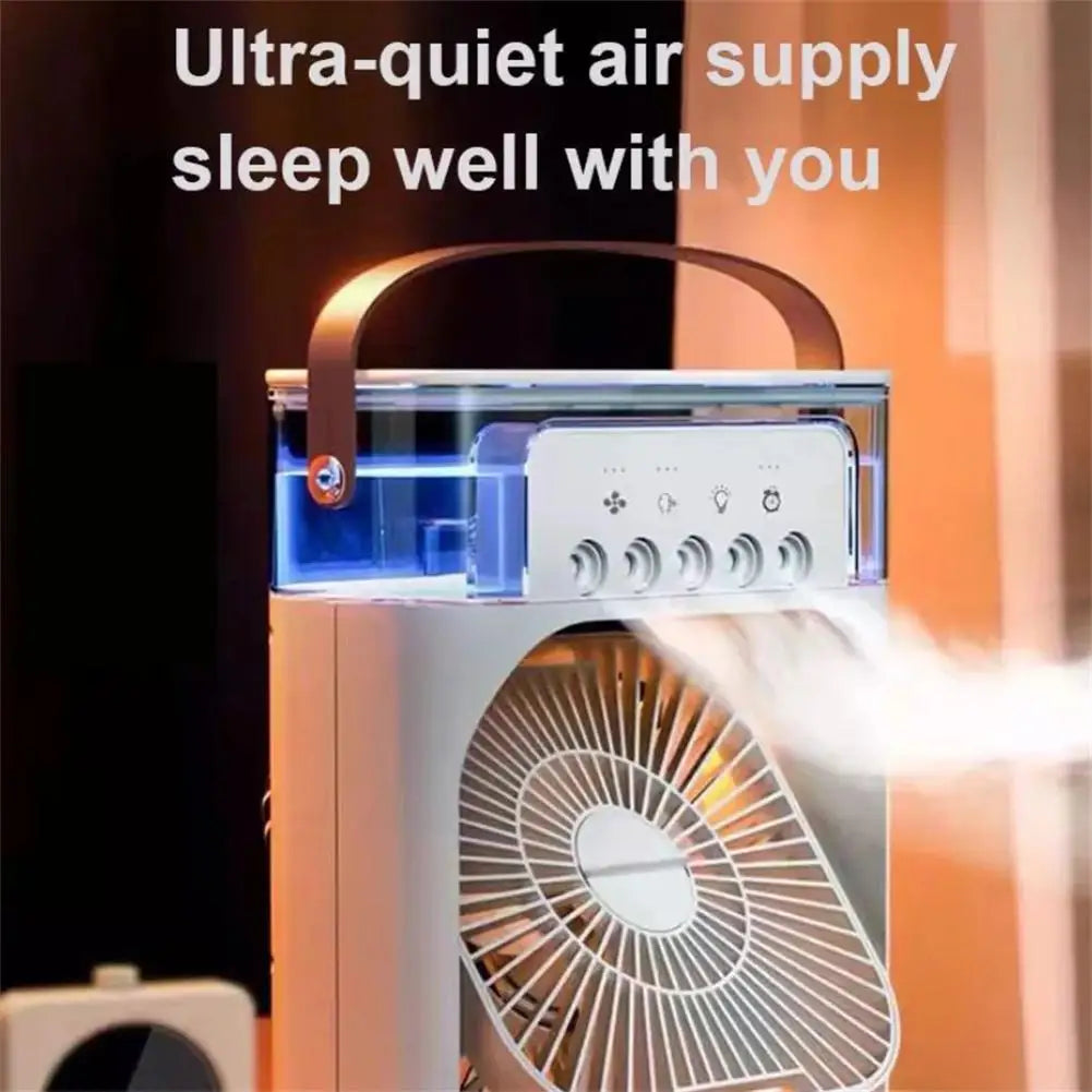 (FREE HOME DELIVERY) Portable Air Conditioner Fan With 3 Wind Speeds, Humidifier With LED Night Light Water Mist Fans Prime deals