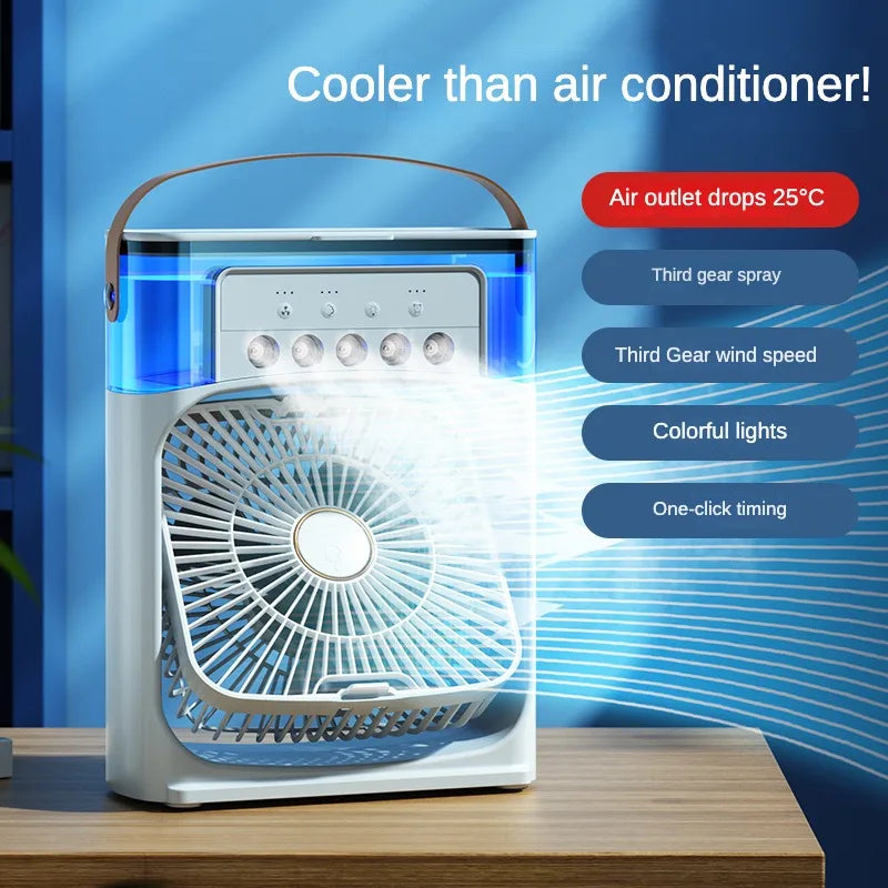 (FREE HOME DELIVERY) Portable Air Conditioner Fan With 3 Wind Speeds, Humidifier With LED Night Light Water Mist Fans Prime deals