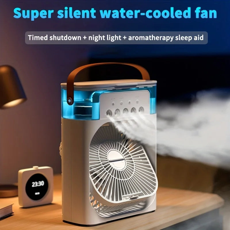 (FREE HOME DELIVERY) Portable Air Conditioner Fan With 3 Wind Speeds, Humidifier With LED Night Light Water Mist Fans Prime deals