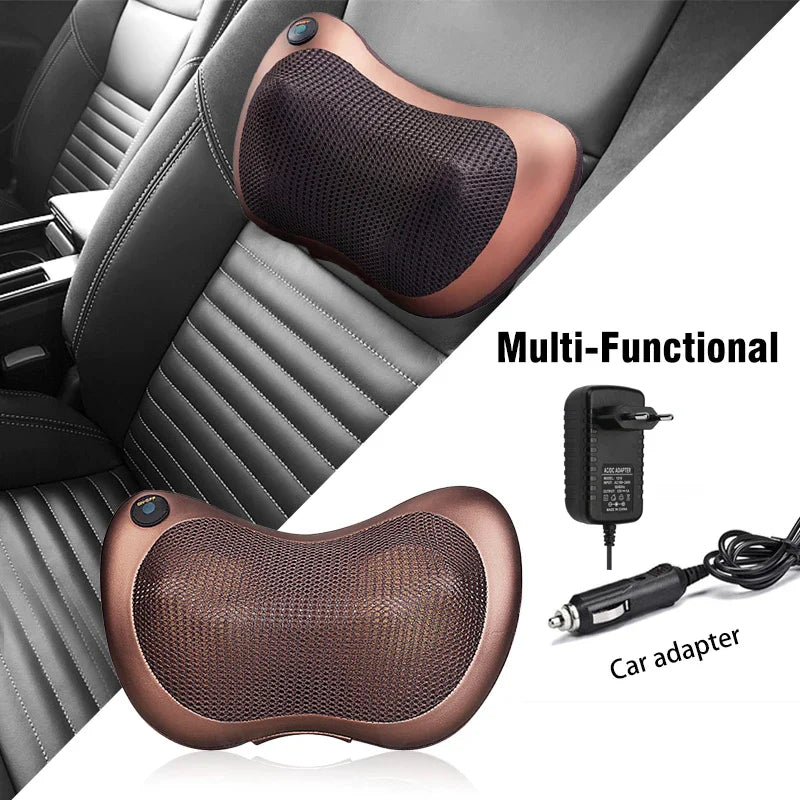 Head Massager Car Home Cervical Shiatsu Massage Neck Back Waist Body Electric Multifunctional Massage Pillow Cushion Prime deals